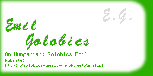 emil golobics business card